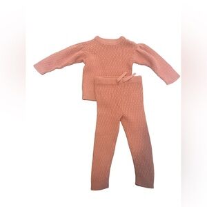 Jessica Simpson Girls’ Pink Knit Sweater and Pants Set. Size:24M Good Condition